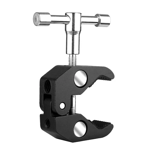 SLOW DOLPHIN Photography Super Clamp w/1/4'' and 3/8'' Thread Clip for DSLR,Cameras, Light Stand, Rods,Lights, Umbrellas, Hooks, Shelves, Cross Bars