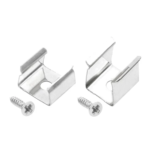 Rrina 100Pcs LED Strip Light Clips 2 Sizes for 8mm to 12mm Neon Mounting Holder Bracket Support Fixing Clamps Stainless Steel with Screw