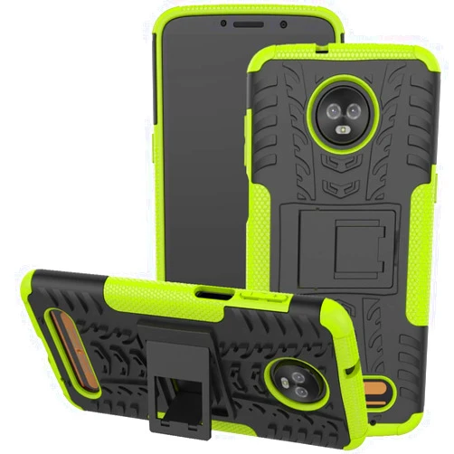 Viodolge Moto Z3 / Moto Z3 Play Case, [Shockproof] Rugged Dual Layer Protective Phone Case Cover with Kickstand for Motorola Moto Z3 / Moto Z3 Play (2018) (Green)