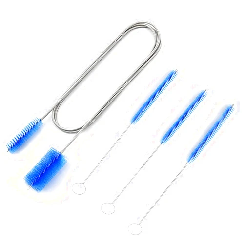 Afoosoo Flexible Straw Drain Brush Line Cleaner - 5 Ft Long Nylon Cleaner Double Ended Elastic Hose Pipe and 3 Pcs 10 Inch Straw Cleaning Brush for Tumbler, Sippy Cup, Bottle and Tube