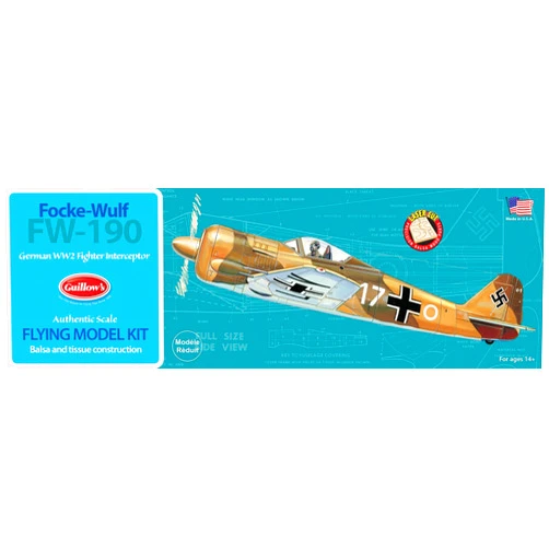 Flat River Group Guillow's Focke-Wulf FW-190 Model Kit, Small