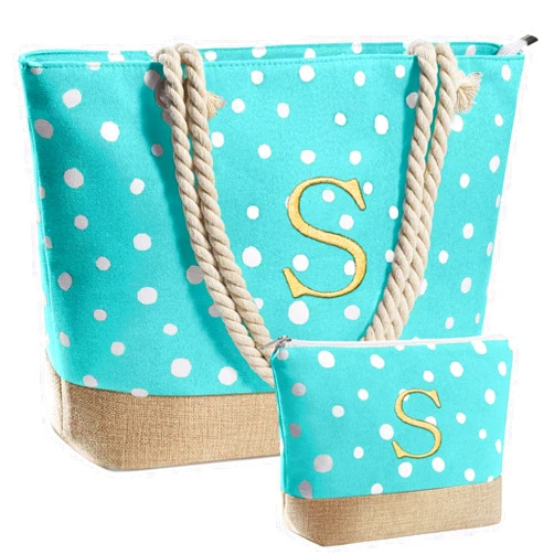 YOOLIFE Christmas Gifts for women - Personalized Birthday Gifts for Mom Friend, Travel Gifts Beach Tote Bag & Makeup Bag