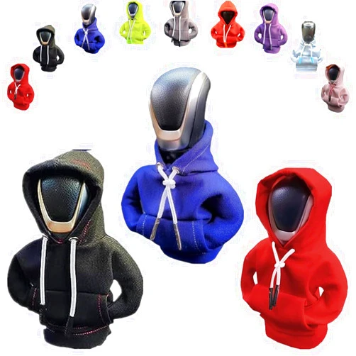 Xinhelan Car Gear Shift Cover, Funny Gear Shift Knob Shirt Sweater, Gear Shift Knob Hoodie for Car Decorations & Protections,Universal Car Interior Accessories Shift Cover Fits CarCar Truck SU(Black+Blue+ Red)