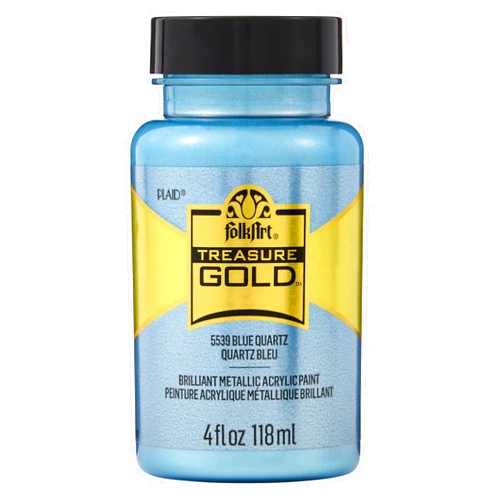 FolkArt Treasure Gold Brilliant Metallic Paint, 4 oz, Blue Quartz (Acrylic)