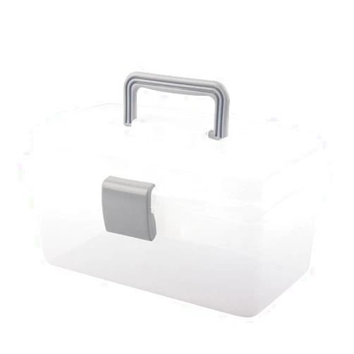 BangQiao Multipurpose Plastic Storage Container Box with Handle and Latch Lock, Clear Gray