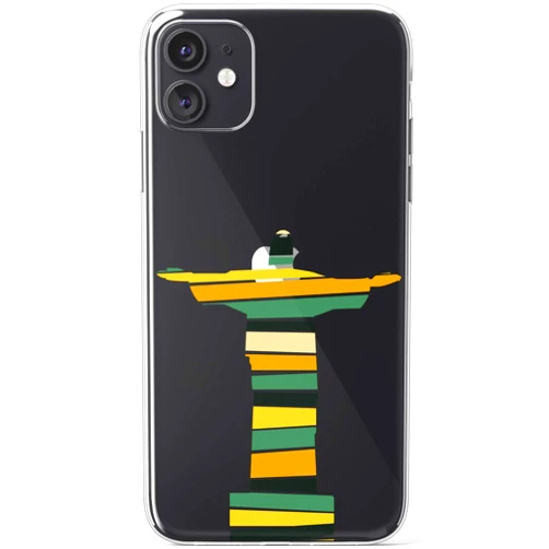 Mertak Clear Case Compatible with iPhone 15 14 13 Pro Max 12 Mini 11 SE Xr Xs 8 Plus 7 6s Cover Slim Rio de Janeiro Protective TPU Flexible Lightweight Design Abstract Brazil Silicone Christ Statue