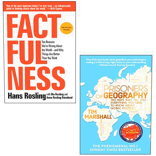 By Hans Rosling (Author), Anna Rosling Rönnlund (Author), Ola Rosling (Author), Tim Marshall (Author) & 1 more Factfulness By Hans Rosling, Prisoners Of Geography By Tim Marshall 2 Books Collection Set
