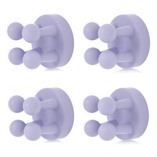 XoYoZo 4 pcs Silicone Toothbrush Holder Multi-Function Hook Waterproof self Adhesive Single Toothbrush Hook Plug Holder for Wall for Hanging Bathroom Kitchen Living Room Office