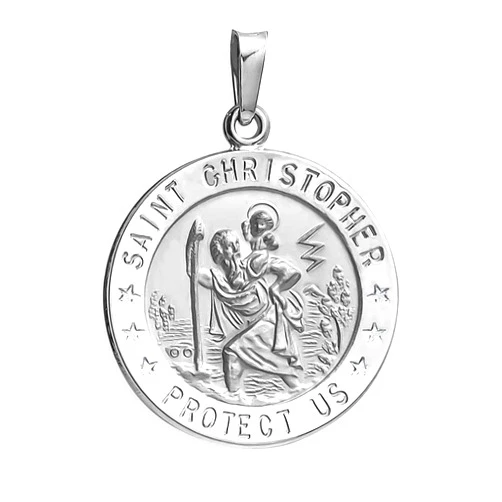 PicturesOnGold.com Saint Christopher Religious Medal - Solid Sterling Silver