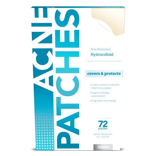 Instaclear Hydrocolloid Acne Pimple Patches, 72 CT | Spot Treatment Stickers For Face and Skin to Cover and Absorb Zits, Blemishes & Cold Sores