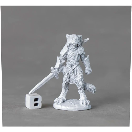REAPER Miniatures 03893 Mal, Catfolk Warrior, Metal Miniature