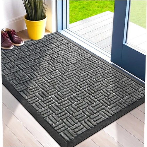 Mibao Front Door Mat, Heavy Duty Durable Welcome Mat for Outdoor Indoor, Dirt Trapper Waterproof Super Absorbent Door Mat for Entryway Outside Patio Porch, 29.5