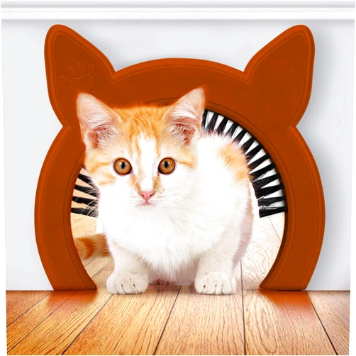 PAWSM Interior Cat Door, Pet Door for Cats, Cat Door Hides Litter Tray, Cat Door with Brush, Fits Cats Up to 20lbs, Easy DIY Setup, Secured Installation in Minutes, No Training Needed