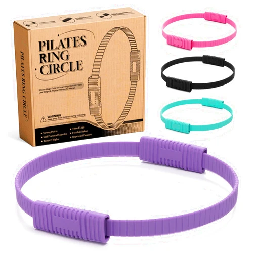 SUBCULTUREPICK Pilates Ring, Silicone Magic Pilates Ring Fitness Circle, Lightweight & Durable Flexible Resistance Exercise Equipment for Toning Arms, Thighs/Legs, Core, Yoga & Physical Therapy