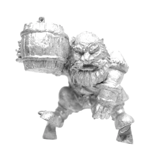 Stonehaven Miniatures Stonehaven Male Dwarf Mounted Brewmaster Miniature - 25mm Lead-Free Pewter Figure, 28mm Scale, Unpainted, Made in USA