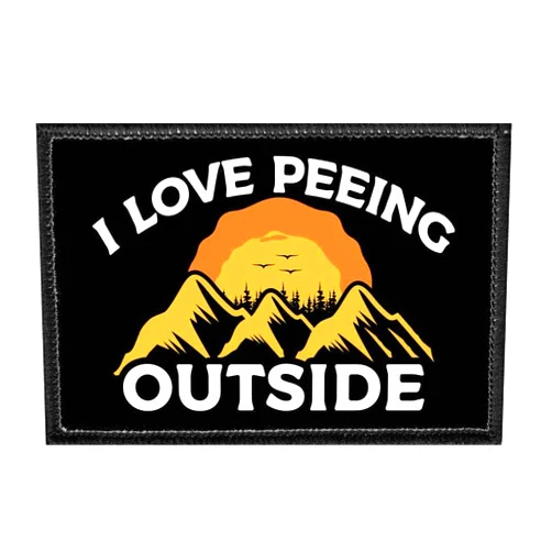 P PULLPATCH I Love Peeing Outside - Mountains | Hook and Loop Attach for Hats, Jeans, Vest, Coat | 2x3 in | by Pull Patch