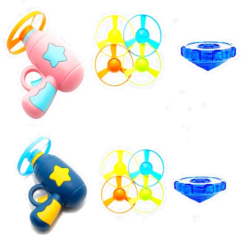 Cooway 14 Piece Cat Fetch Toys, Interactive Flying Cat Toy with 10 Flying Propellers,2 Spinning Tops, Dog Cat Pet Tracks Chasing Toy for Indoor Cats (Dark Blue+pink)