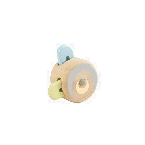 PlanToys Wooden Peek-a-Boo Roller Early Learning and Development Baby Toy (5252) | Pastel Color Collection | Sustainably Made from Rubberwood and Non-Toxic Paints and Dyes