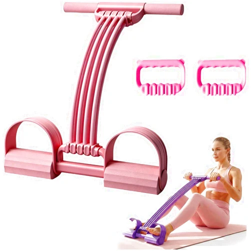 AULCTR Upgrade Pedal Resistance Bands with Handles, 2026 New Multifunction Tension Rope with 8 Tube Exercise Band, Pocket Gym Elastic Yoga Pedal Puller Stretch Band for AB Training Auxiliary Sit Up