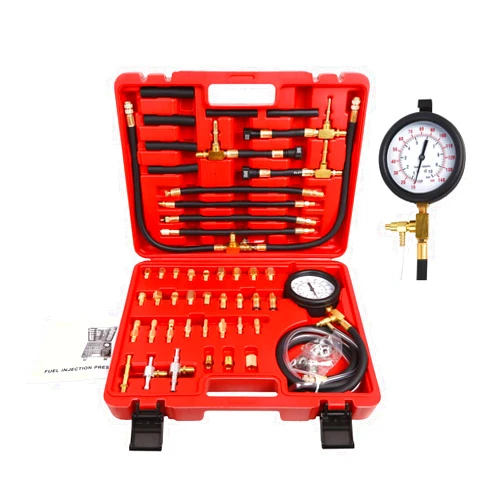 BETOOLL Pro Fuel Injection Pressure Tester Kit Gauge 0-140 PSI with 9.49,7.89,6.30 Fuel Line Fittings