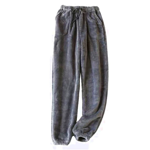 AUPancc Women's Coral Fleece Pajama Pants Comfy Warm Pajama Lounge Long Pants Sleepwear Velvet Home Pants with Pockets