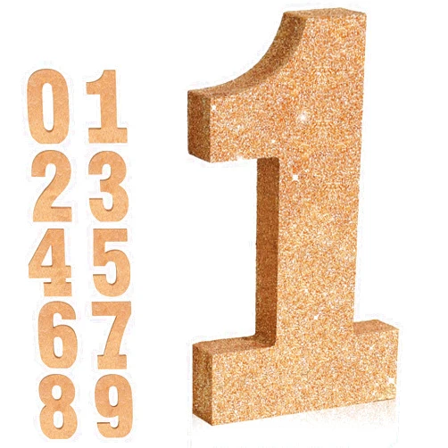 TONIFUL 8 Inch Champagne Gold Glitter Number 1 Table Centerpiece 0-9 Birthday Party Decorations,Digit 1 for Birthday,Chrismas,Graduation,Bridal Shower,Valentine's Day,Anniversary Party Supplies