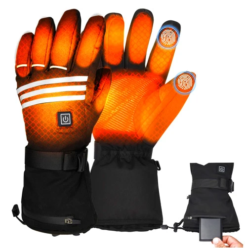 Hccsport Heated Gloves for Men Women, Rechargeable 5000mAh Windproof Battery Electric Gloves Camping Hand Warmers, Touchscreen for Motorcycle Outdoor Skiing Cycling Hiking Working