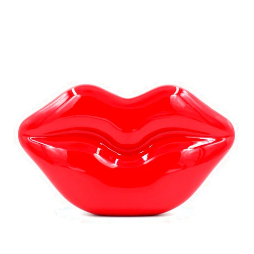 WEDDINGHELPER Women Acrylic Lips-shaped Evening Bags Purses Clutch Vintage Banquet Handbag (Red) Medium