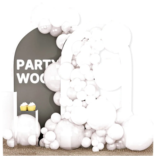 PartyWoo Pearl White Balloons 100 pcs White Balloons Pearl Balloons Different Sizes Pack of 18 12 10 5 Inch White Pearl Balloon Arch Kit Balloon Garland for Wedding Bridal Party Decorations White-Z30