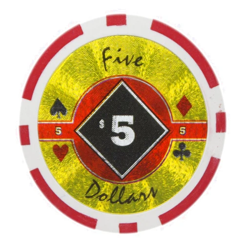 Brybelly Black Diamond Poker Chip Heavyweight 14-gram Clay Composite – Pack of 50 ($5 Red)