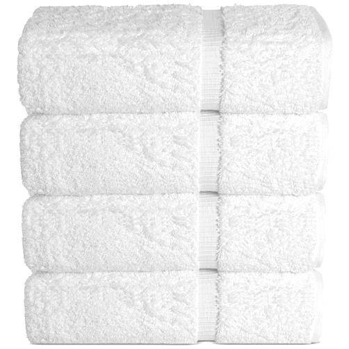Chakir Turkish Linens | Hotel & Spa Quality 100% Cotton Premium Turkish Towels | Soft & Absorbent (4-Piece Bath Towels, White)