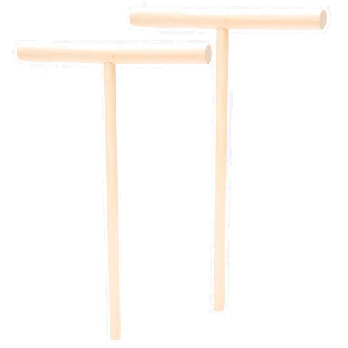 Tomotato 2Pcs Crepe Pancake Batter Spreader, T Shaped Wooden Pancake Batter Spreader Stick Spatula Pastry Tool for Home Kitchen, 4.7x6.3inch