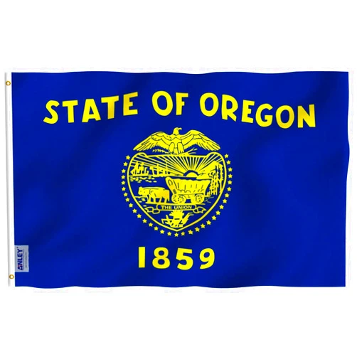 ANLEY Fly Breeze 3x5 Foot Oregon State Flag - Vivid Color and Fade Proof - Canvas Header and Double Stitched - Oregon OR Flags Polyester with Brass Grommets 3 X 5 Ft