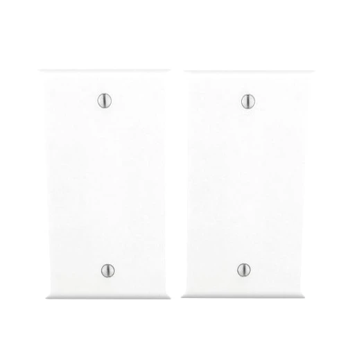 Leviton 2-Pack 80714-W 1-Gang No Device Blank Wallplate, Standard Size, Thermoplastic Nylon, Box Mount, White … (2 Pack)
