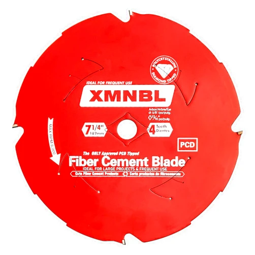 Xmnbl 7-1/4 Inch Fiber Cement Blade, D0704DH for Diablo Hardie Blade 7 1/4 Circular Saw, for Hardie Fiber Cement Saw Blade, 5/8-Inch Arbor PCD Tip 4T for Fiber Cement Laminate Flooring, 5Years Warranty