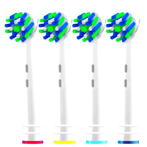 Alayna Replacement Brush Heads for Oral B- Pack of 4 Cross Generic Electric Toothbrush Heads for Oralb Braun- Crossact Toothbrushes Compatible with Most Oral-B Bases- Quality Action Bristles