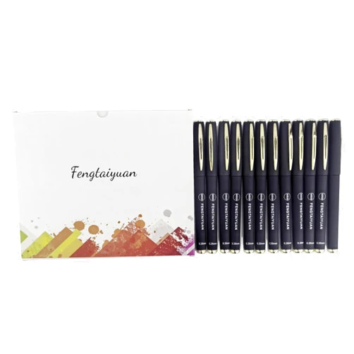 Fengtaiyuan 038P18x12, Black Gel Ink Roller Ball Pens, Black Ink, Ultra Fine 0.38mm, Writting Pens, Smooth, 12 Pack (038P18x12)