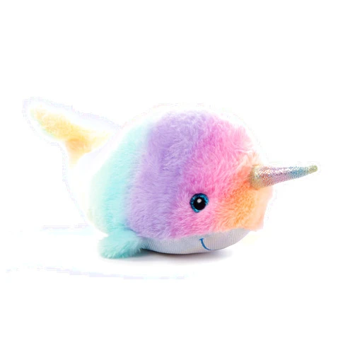 The Petting Zoo Narwhal Stuffed Animal Plushie, Ombrez Animals, Rainbow Narwhal Plush Toy 9 inches