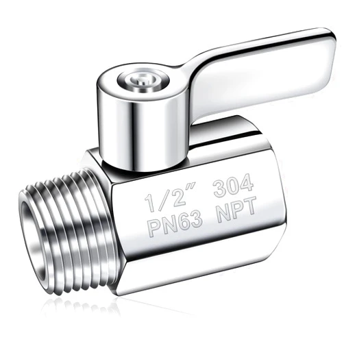 SYIDINZN Shower Head Shut Off Valve 304 Stainless Steel Mini Ball Valve(1/2