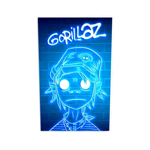 ZCGYYDS Gorillaz Band Poster Unframed 12x18inches Room Aesthetic Canvas Poster For Home Decoration Music Lovers Poster Living Room, iridescent