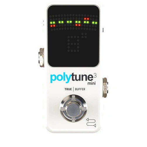 TC Electronic POLYTUNE 3 MINI Tiny Polyphonic Tuner with Multiple Tuning Modes and Built-In BONAFIDE BUFFER, White