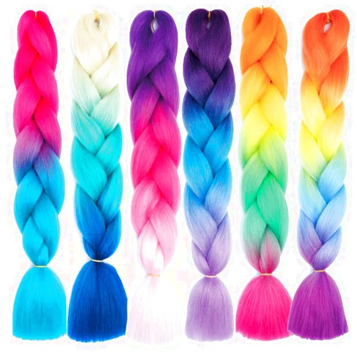 Xiaofeng Braiding Hair Extensions for Women 6 Packs 100g/Pack 24Inch High Temperature Ombre Jumbo Synthetic Braiding Hair for Twist Crochet Braids (24 Inch, mix6pcs-Alice)
