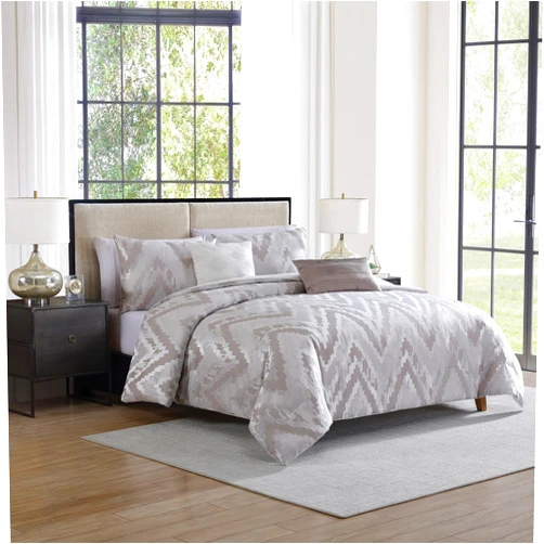 Tahari Home Queen Size Bedding Set - 5 Piece | Comforter, 2 Shams & 2 Decorative Pillows | Elegant Home Decor | Soft, Durable & Breathable | Fade & Wrinkle Resistant | Lilliana Collection, Light Gray