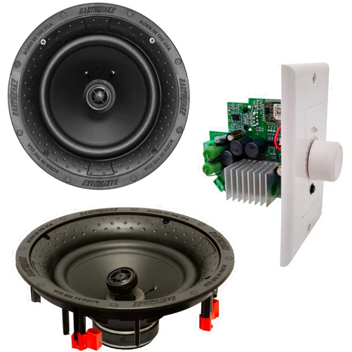 EARTHQUAKE Sound BTA-R800-V2 Kit | BTA-250 Three Input in-Wall 2-Channel Stereo Amplifier + Two R800 8