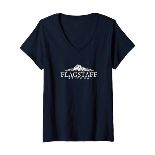 Flagstaff AZ Mountain Town Tees Womens Flagstaff AZ Shirt, Arizona Mountain Town V-Neck T-Shirt