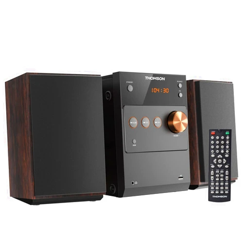 THOMSON Bluetooth Home Stereo System, 60W HiFi Shelf Stereo System with CD Player & Wireless Bluetooth Audio Streaming, FM Radio, USB Playback, Aux-in & Earphone Jack, Remote Control