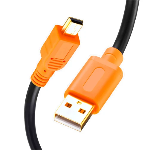 Tan QY Mini USB Cable 20Ft, USB 2.0 Type A to Mini B Cable Male Cord for GoPro Hero 3+, Hero HD, Cell Phones, MP3 Players, Digital Cameras etc (20Ft/6M, Orange)