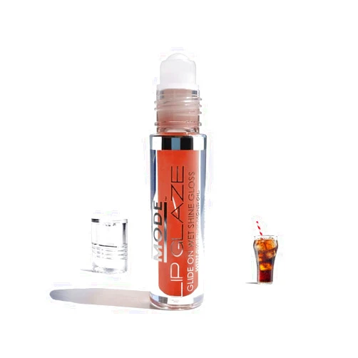 Mode Cosmetics MODE Lip Glaze Flavored Lip Gloss FIZZY COLA POP Delicious Yummy Flavor, Roll On Sweet Wet Nourishing Shine, Hydrating Natural Skincare Fruit Oils, Made in NY USA