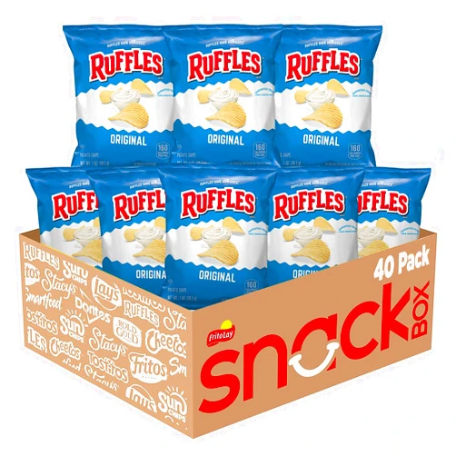 Ruffles Original Potato Chips, 1 Ounce (Pack of 40)