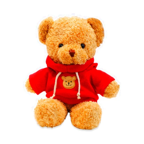 AUCOOMA Teddy Bear Stuffed Animal Cute Red Hoodie Bear Plush Toys Gifts for Kids 11.8 Inches